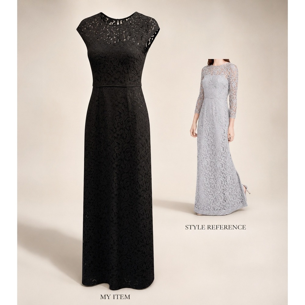 J.Crew Salina Lace Cap Sleeve Gown Black Maxi Formal Evening Dress Wedding Guest